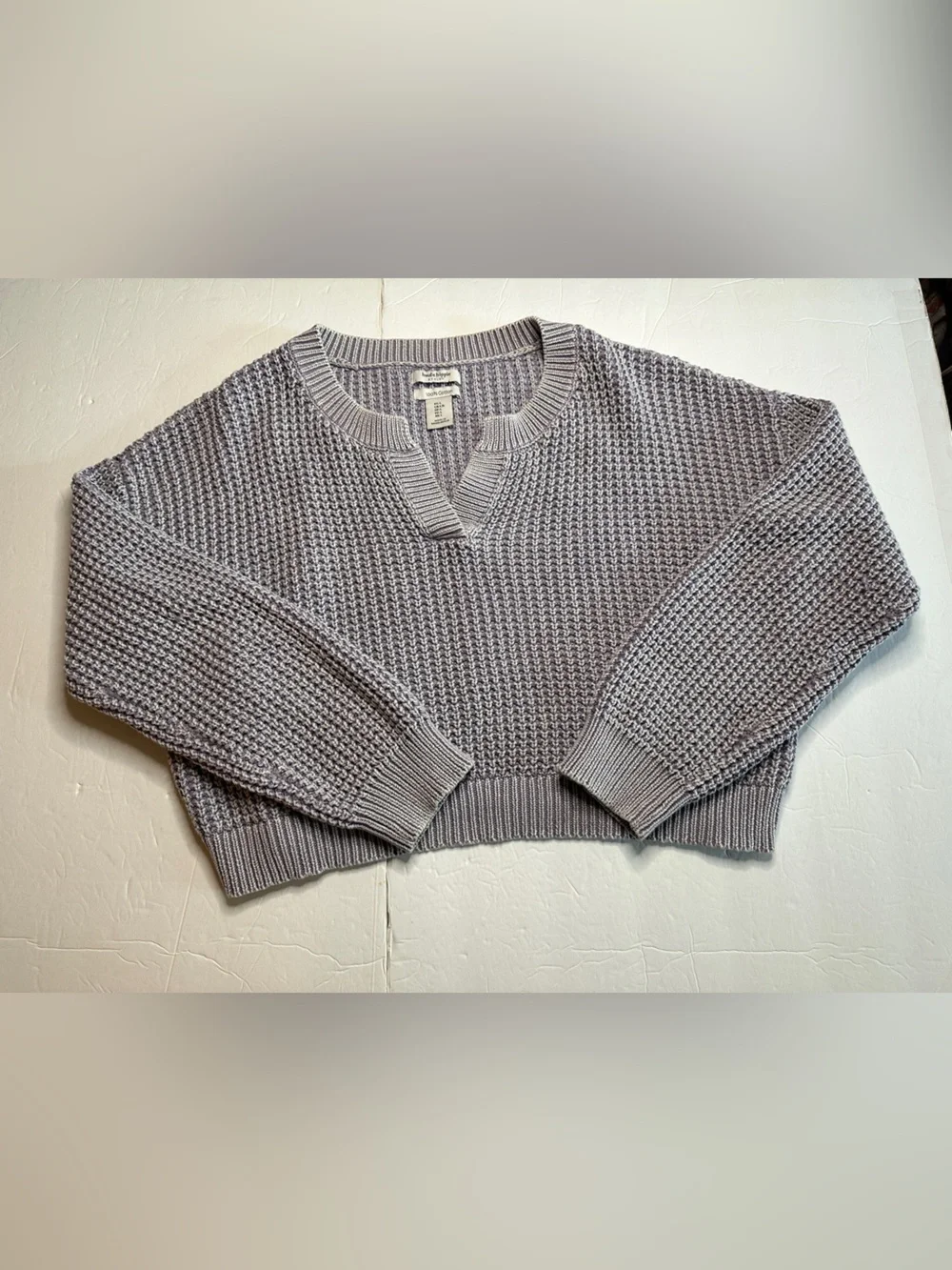 Haute Hippie Cropped Heavy Knit Sweater Oversized Large